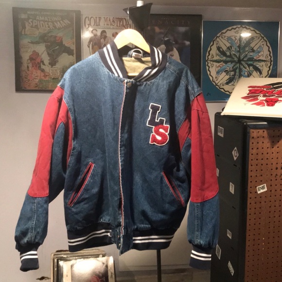 letterman jean jacket